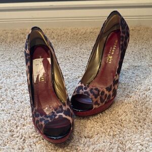 Madden Girl Leopard Print Peep Toe Heels